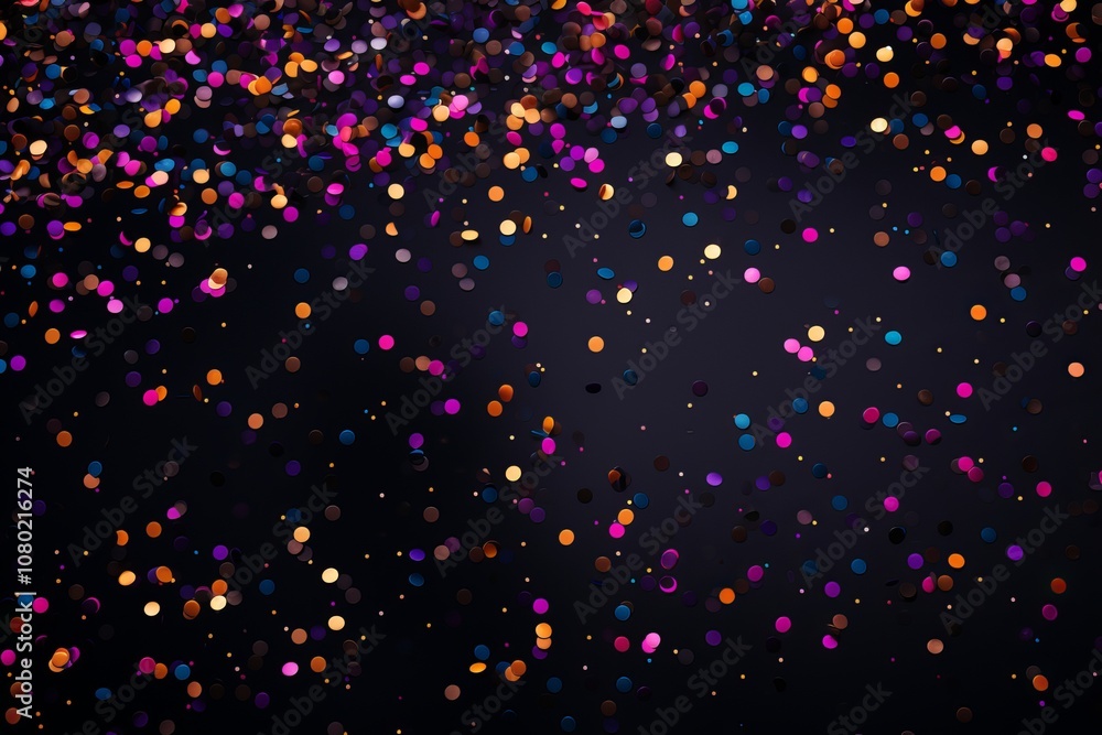 Poster a vibrant celebration of colors in a dazzling array of confetti. generative ai