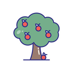Fruit Tree vector icon stock illustration