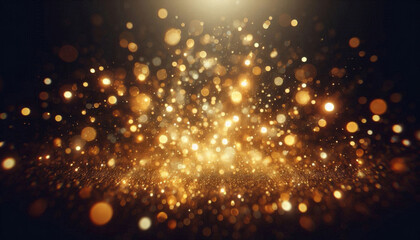 Christmas lights defocused background - gold bokeh. blur abstract background with soft shimmering lights, perfect for festive designs, elegant visual effects, and luxurious event backdrops