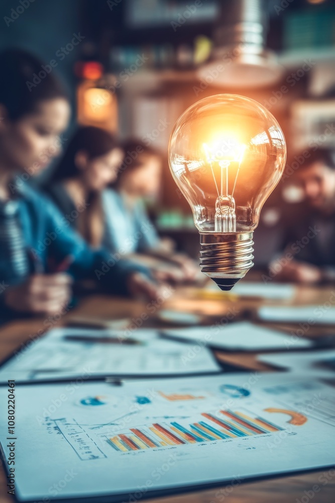 Aufkleber exploring innovative business ideas in a collaborative environment that fosters creativity and teamw