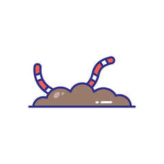 Worm  vector icon stock illustration