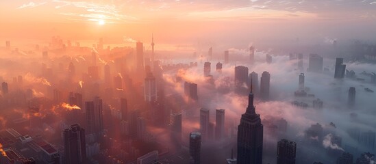 Fototapeta premium sunrise over the city