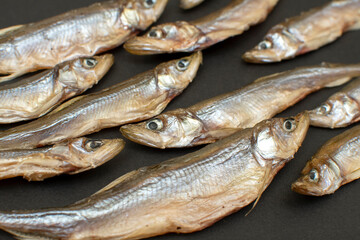 A dried smoked fish smelt	