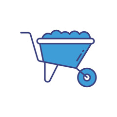 Wheelbarrow vector icon stock illustration