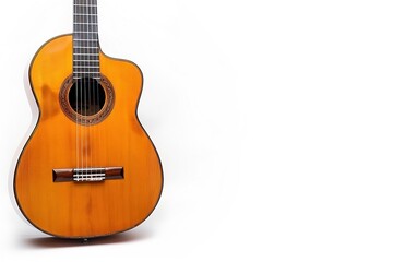 Obraz premium Traditional Flamenco Guitar with Solid Background