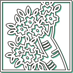 カラーシャドウ正方形ミニ花札　弥生　桜　3月　桜のカス