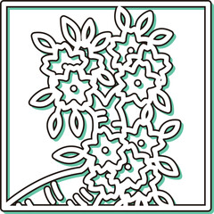 カラーシャドウ正方形ミニ花札　弥生　桜　3月　桜のカス