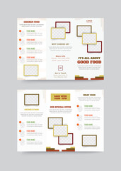 Restaurant trifold brochure design, Fast food menu template