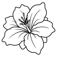 Modern Hibiscus Flower Line Art  Minimalist Vector Design