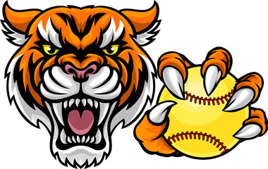 Tiger Softball Animal Sports Team Mascot