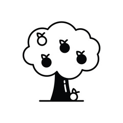 Fruit Tree vector icon stock illustration