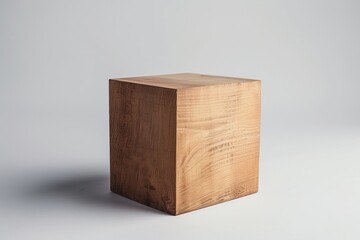 Wooden Storage Box with Solid Background