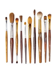 Fototapeta premium Paintbrush Isolated. Artist Brushes Collection for Oil and Acrylic Painting on Canvas
