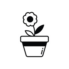 Plant Pot vector icon stock illustration