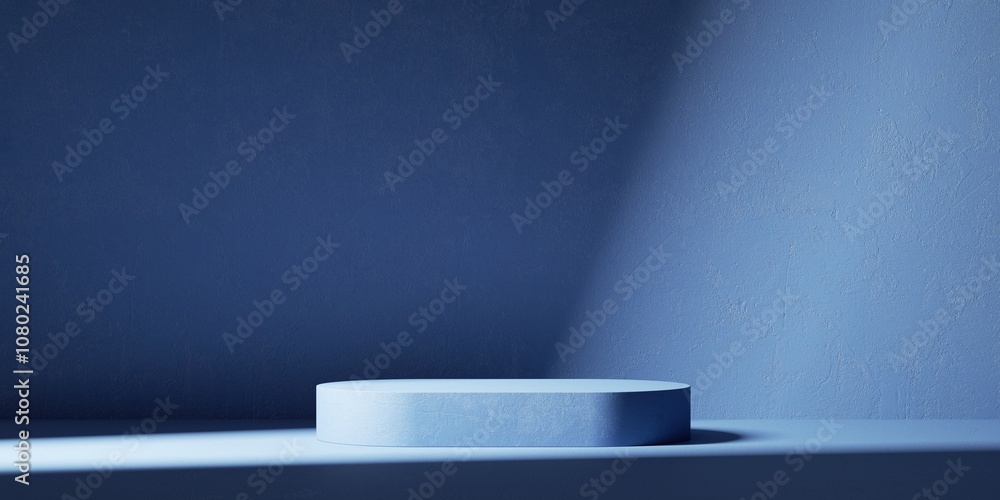Poster 3d render. abstract minimalist geometric background. empty showcase with pedestal platform for produ