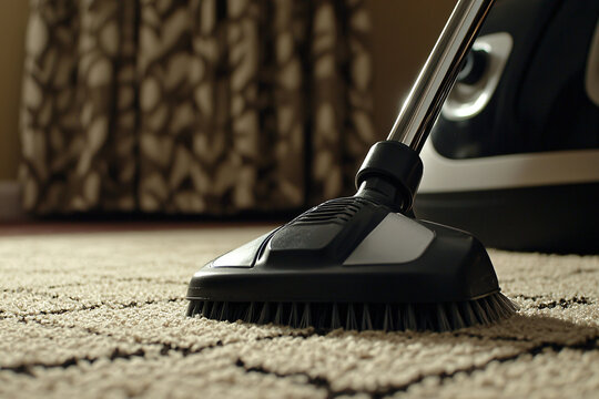 carpets being chemically cleaned with a professionally disk machine