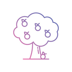 Fruit Tree vector icon stock illustration