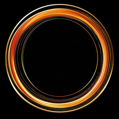 Abstract orange and yellow concentric circles on a black background.