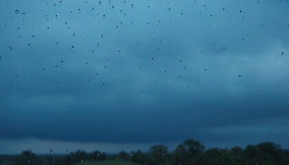 Naklejka premium Full frame shot of wet glass against sky in rain 504