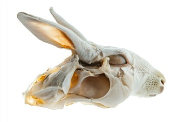 Naklejka premium Close-up photo of a rabbit's face with its mouth open, great for illustration or design use