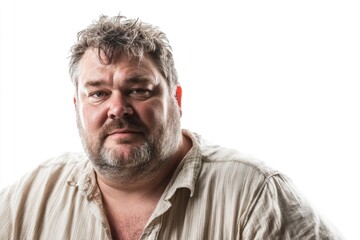 Fototapeta premium A person with facial hair looks directly into the lens