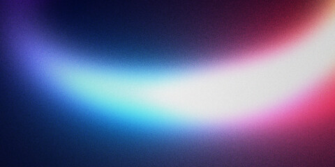 abstract background with a gradient fill with a grainy texture. A blurred spectrum transitions from dark blue to vibrant pinks, fading into white crescent-shaped highlight curves