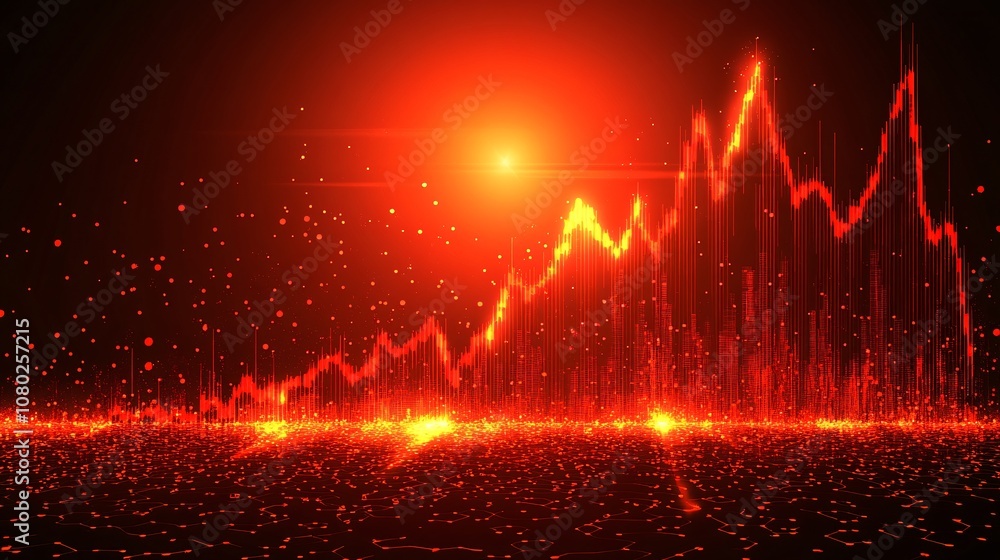 Poster image of a red downward graph arrow symbolizing financial loss and crisis bankruptcy concept with si