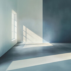 Obraz premium Minimalist Room with Contrasting Lighting and Colors Representing Emotions