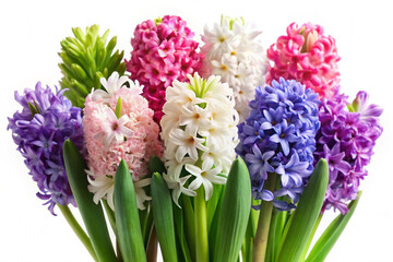 Flowers of hyacinth,isolated on white background