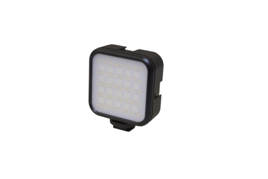 light diode lantern light for lighting photos, light on photo camera isolated on white background