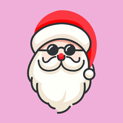 Cute Santa Claus Design with Trendy Glasses
