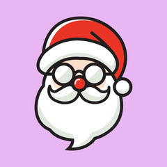 Cute Santa Claus Design with Trendy Glasses