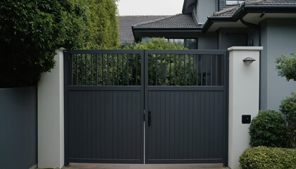 Automatic sliding gates with a metal picket fence 3