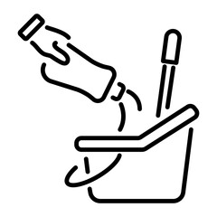 A linear icon of making mop water 