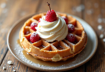 Waffle with icecream 
