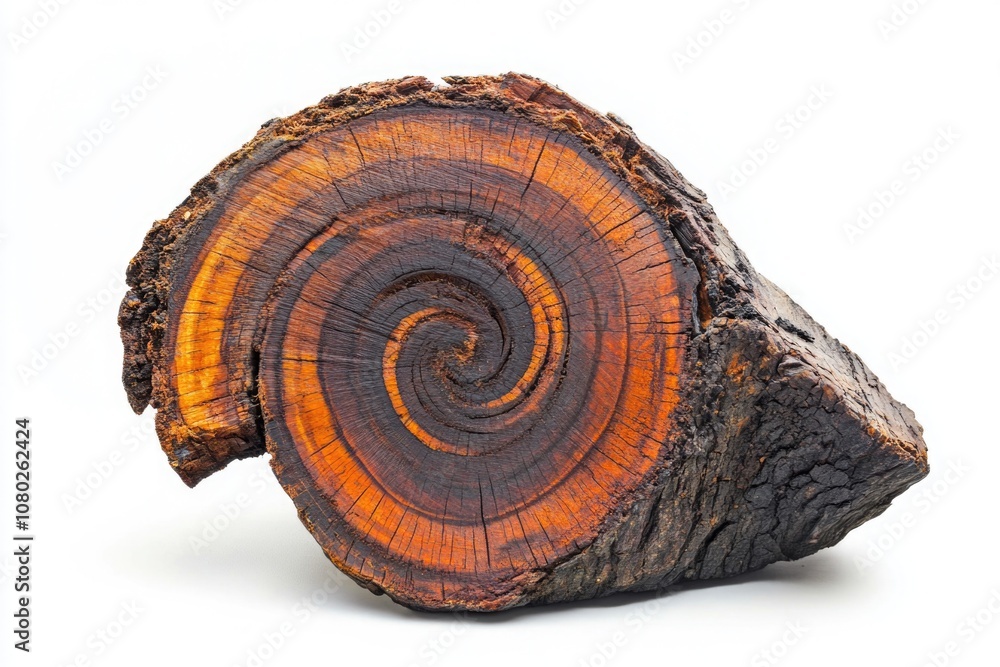 Poster a cut wooden log with one end split open