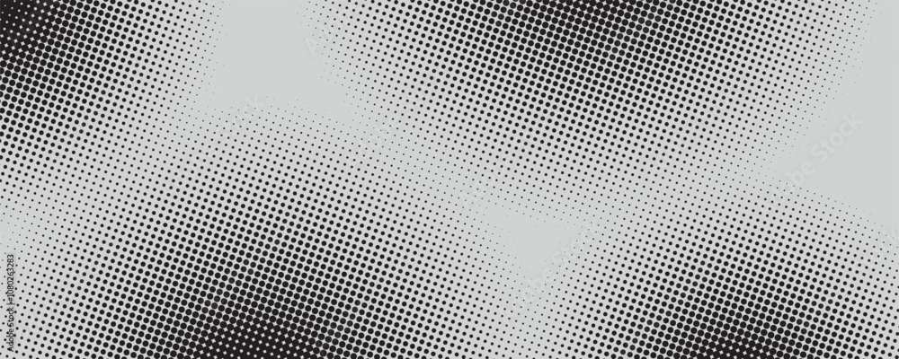 Aufkleber Black and white halftone dots pattern. abstract vector background. Halftone element on white background. Circular halftone pattern
