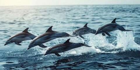 Dolphin Squad Leaps for Fun – Stunning Ocean Moments, Playful Dolphins Put on a Jumping Show in the Surf, Epic Dolphin Jumps! Playful Group Caught in Action