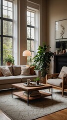 Cozy Modern Living Room with Natural Light
