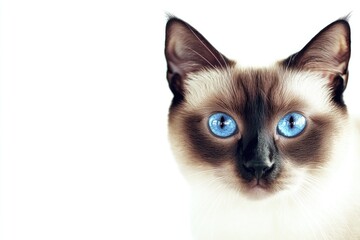 A portrait of a feline with striking blue eyes, perfect for pet-related or wildlife-themed projects