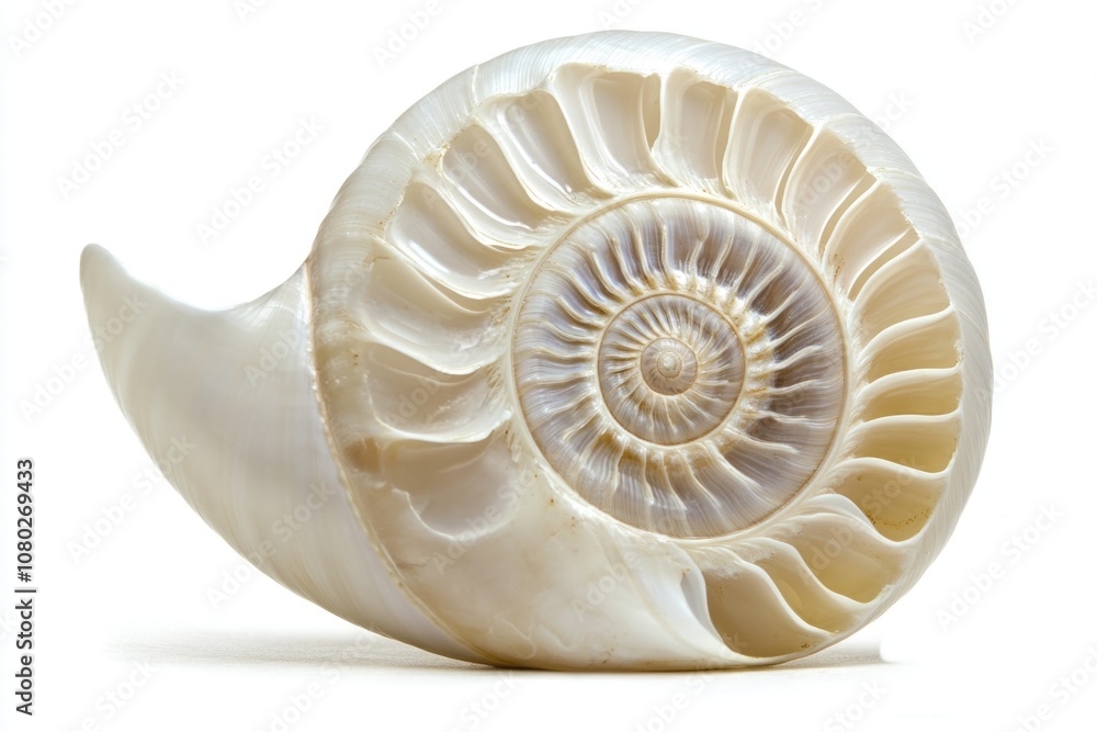 Poster a close-up shot of a shell on a white surface