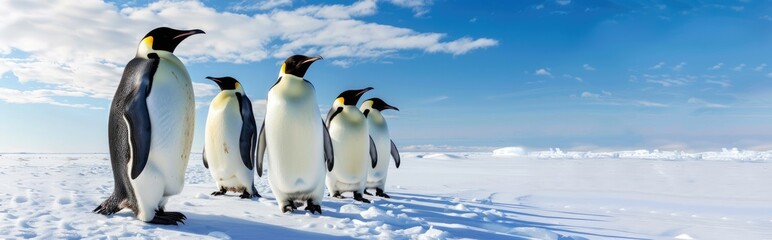 Fototapeta premium Emperor Penguins on Antarctic Ice