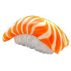 single sushi piece with salmon seafood sushi roll isolated on transparent background png