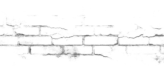 Vector damaged white grunge style brick wall texture.