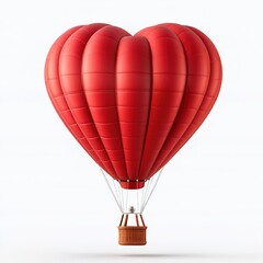 Fototapeta premium Red heart hot air balloon