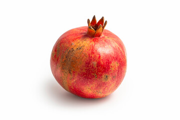 Pomegranate fruit isolated on white background.
