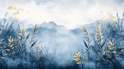 Watercolor background with flowers	
