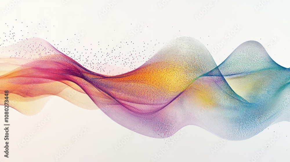 Poster magnetic field, showcasing vibrant waves and particles interacting in a dynamic manner. the backgrou