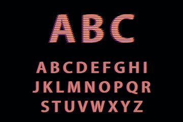 Uppercase Alphabet with Glitch Effect