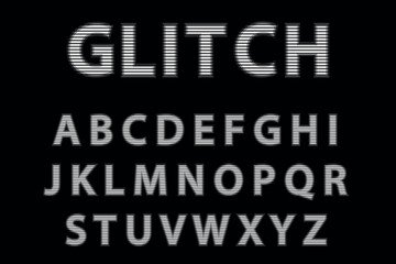 Uppercase Alphabet with Glitch Effect